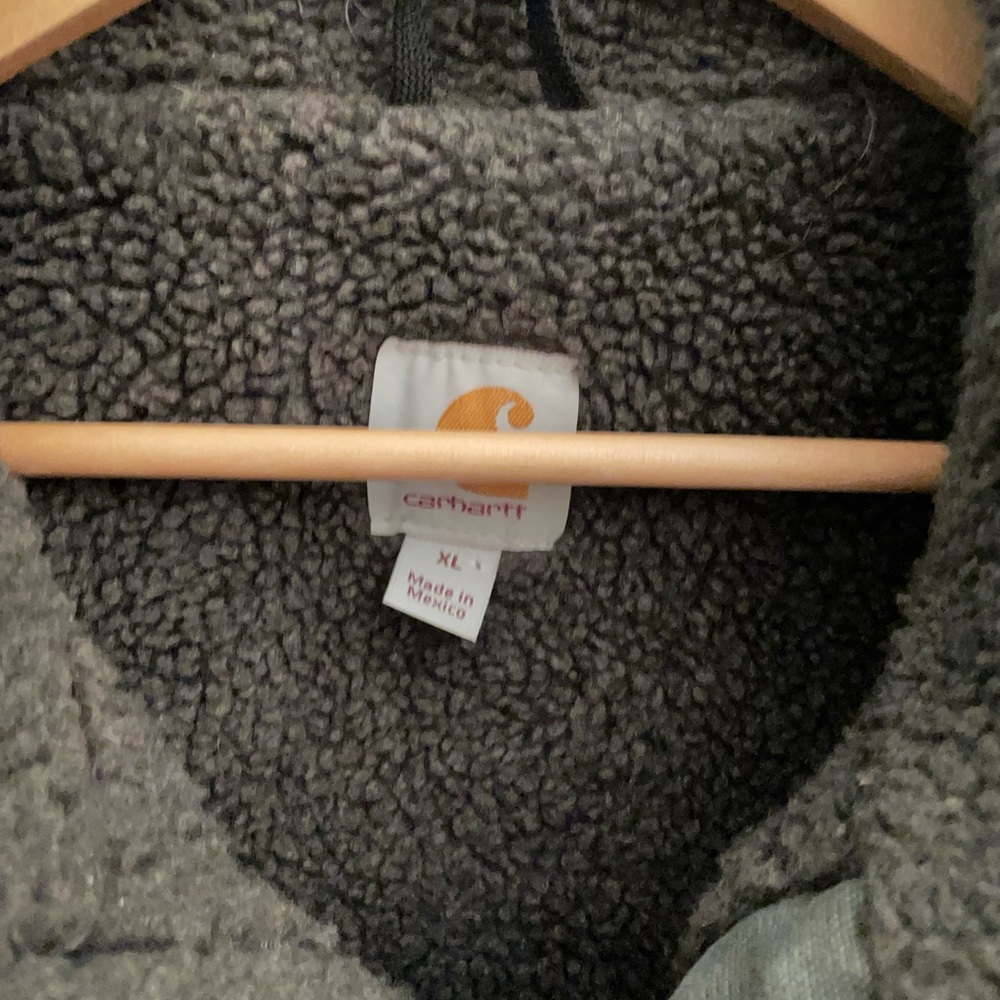 Carhartt XL gray duck vest fleece-lined embroidered - Picture 3 of 9
